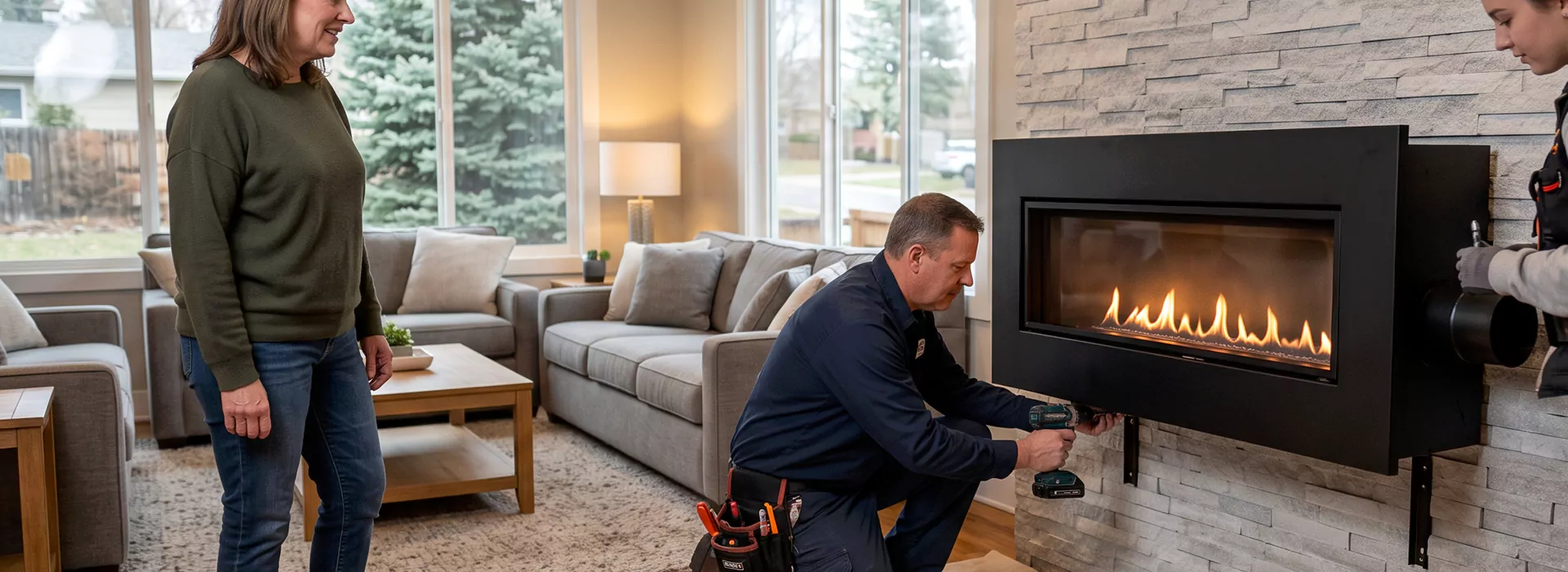 Floating Fireplace Installation Houston, TX
