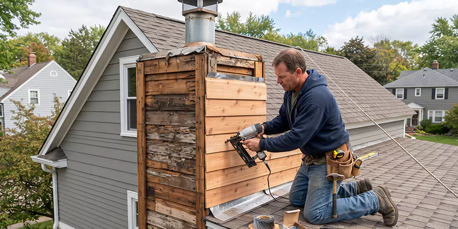 Wood Chimney Chase Repair Houston