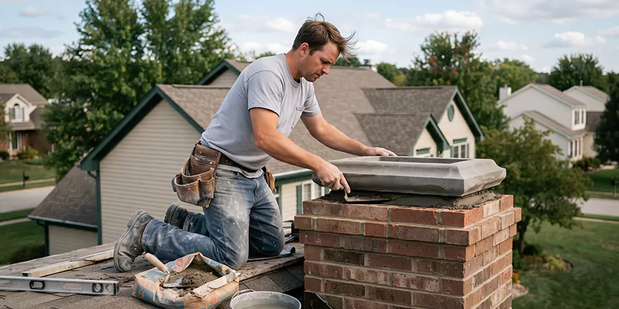 Stone Chimney Crown Installation Houston