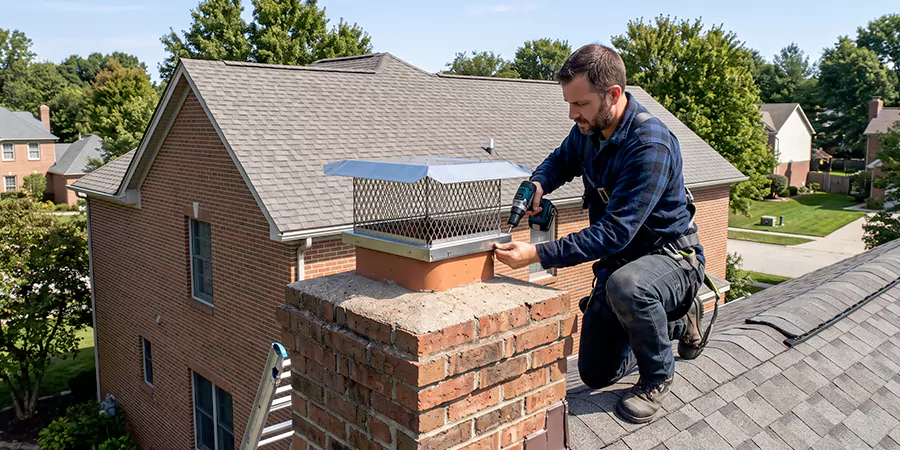 Masonry Chimney Spark Arrestor Installation Houston