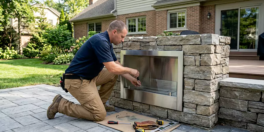 Outdoor Ethanol Fireplace Installation Houston
