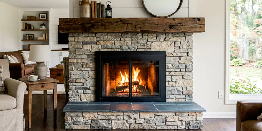 Modern and Farmhouse Fireplace Makeover Houston