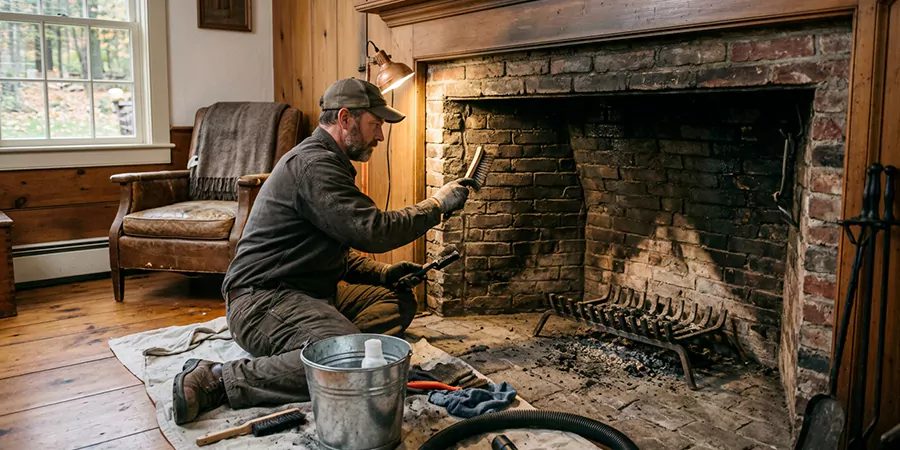 Inglenook and Coal Burning Fireplace Restoration Houston