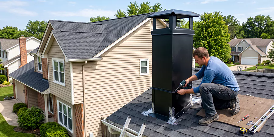 Prefab Chimney Chase Installation Houston